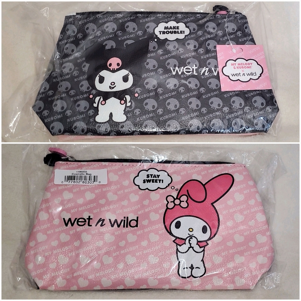 NEW - My Melody & Kuromi × Wet n Wild Dual Sided Cosmetics Bag Sanrio NIP